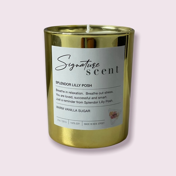 Splendor Lilly Posh Signature Scent Warm Vanilla Sugar Soy Wax Candle - Picture 5 of 7